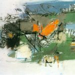 Rythmen einer Landschaft, Dispersion auf Leinwand, 1975, 70 x 102cm